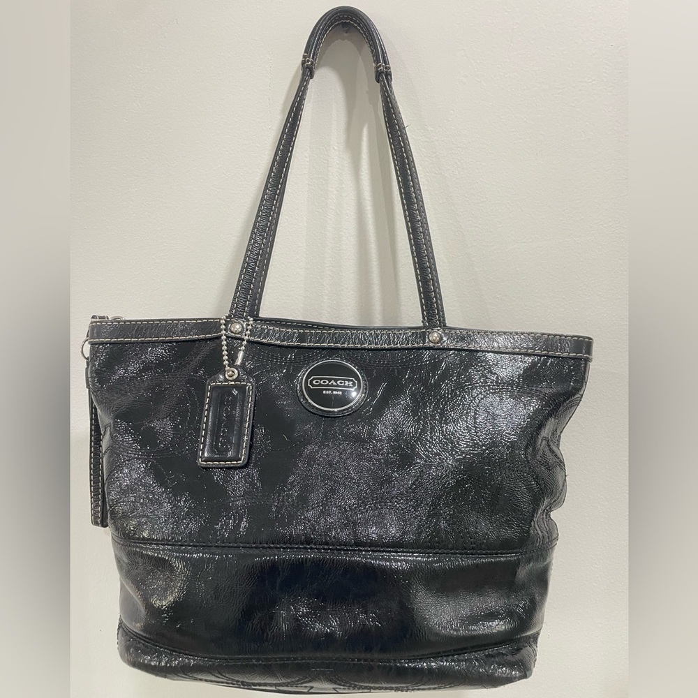Coach Shimmering Black Women's Tote Bag